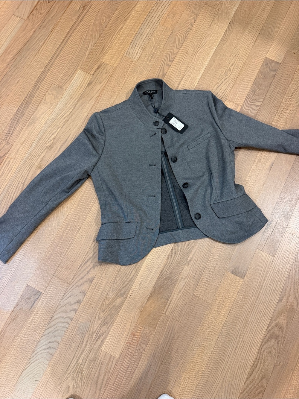 rag & bone Charcoal Gray Stand-Collar Blazer Jacket